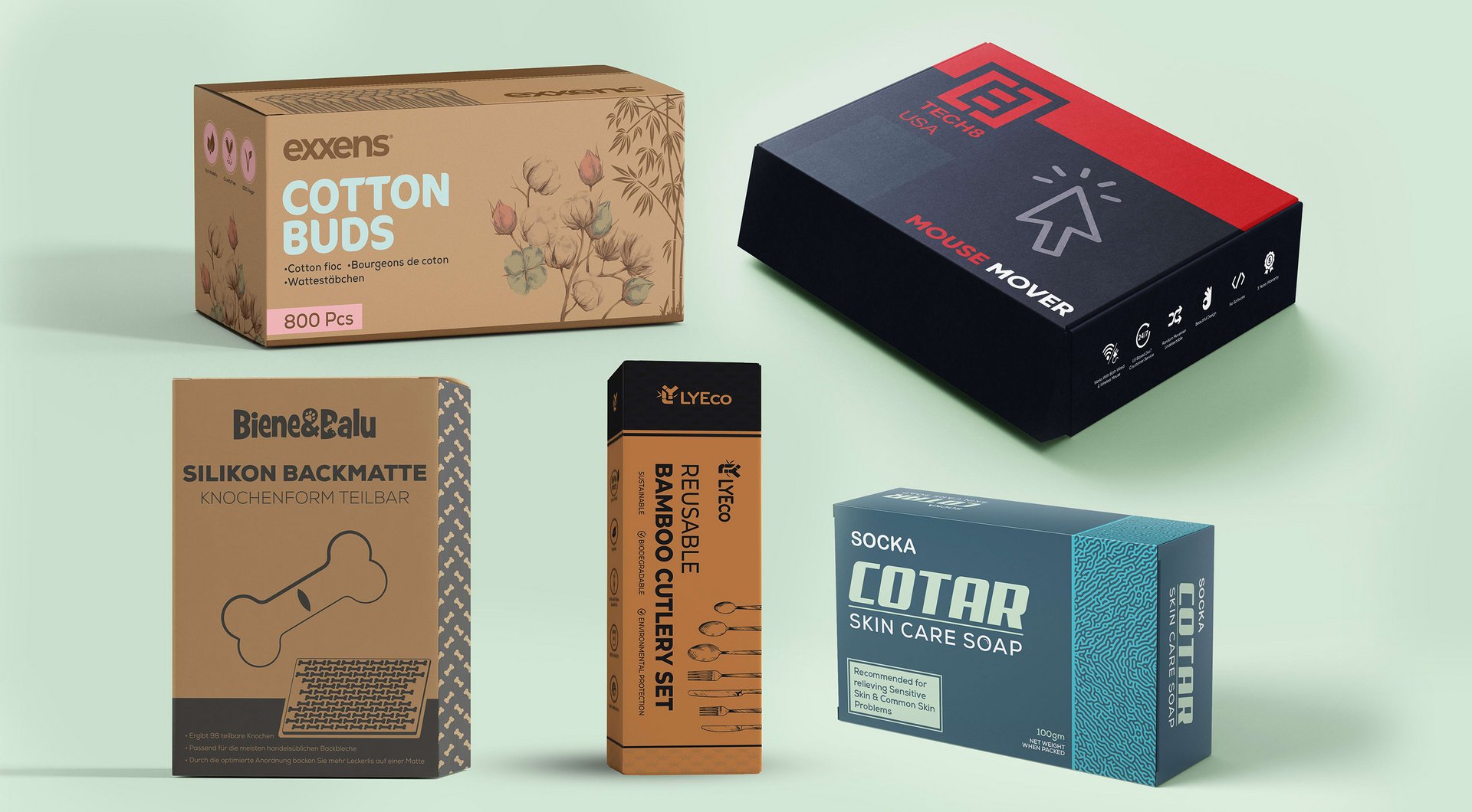 I will design custom product packaging, kraft box with mockup by zaid ...