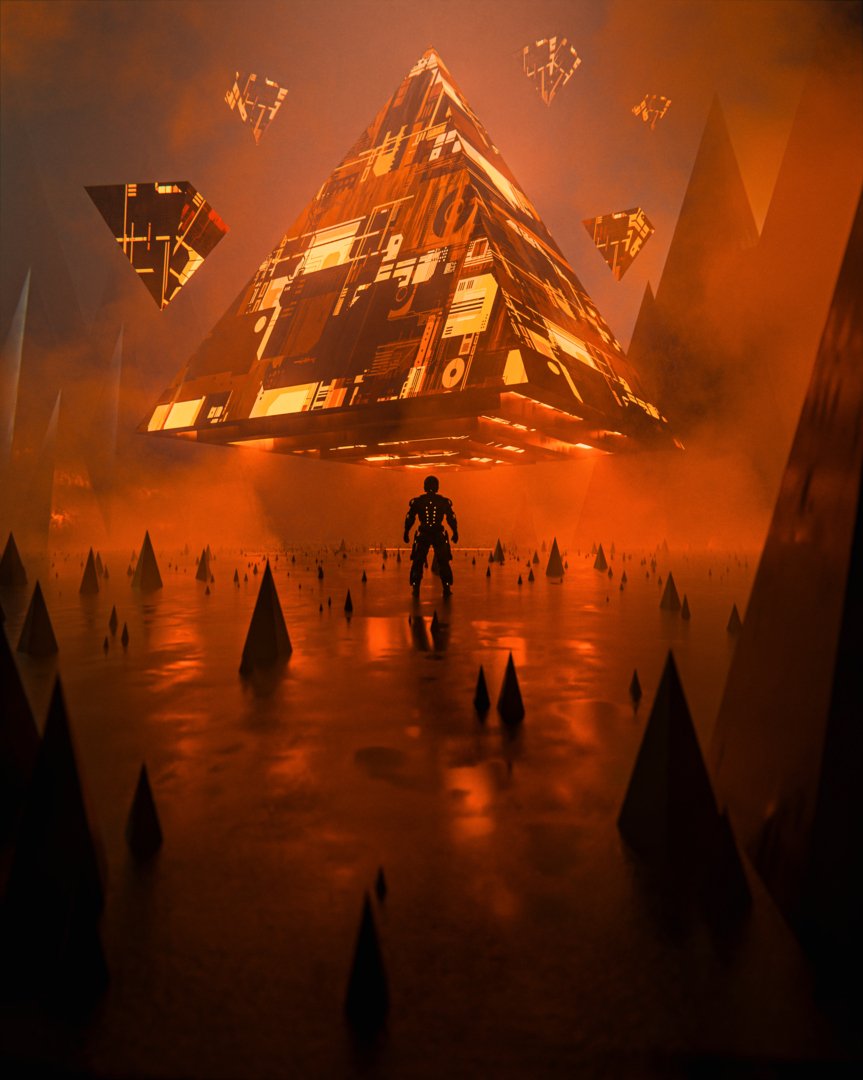 3D Red Pyramid by KVisuals - on Twine.