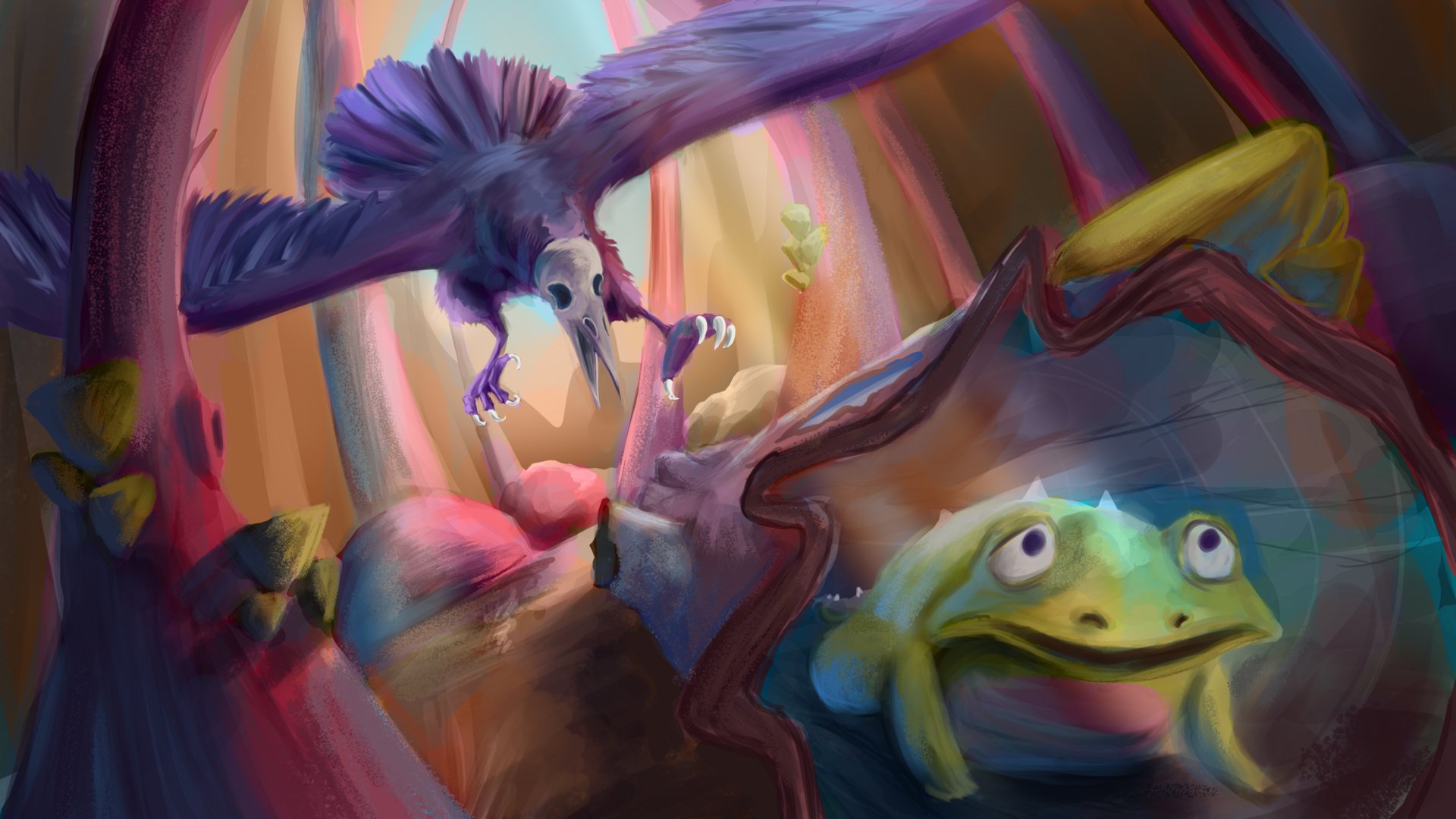 Crow attack concept art by Michiel Stevens - on Twine.