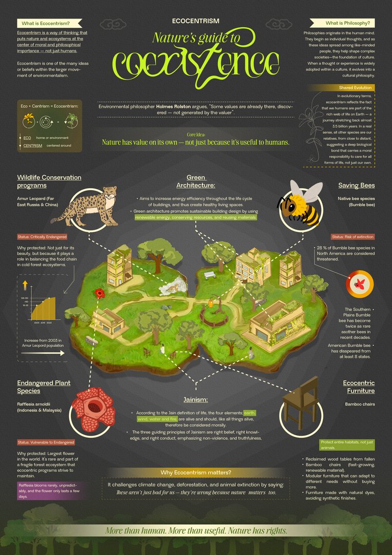 Ecocentrism / Infographic poster by Javaria Saleem - on Twine.