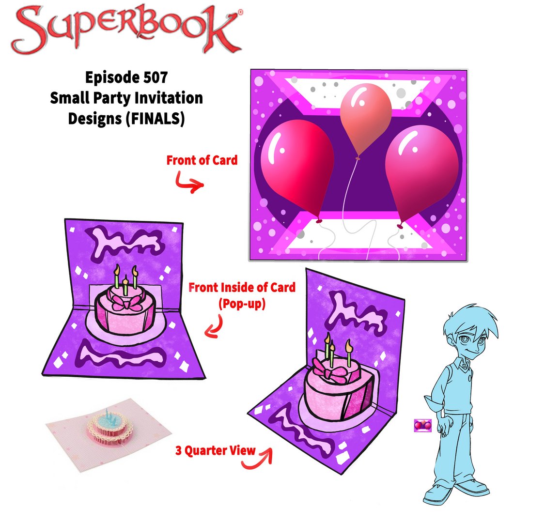 SuperBook EP 507 Small Party Invitation by laelbrinkley - on Twine.