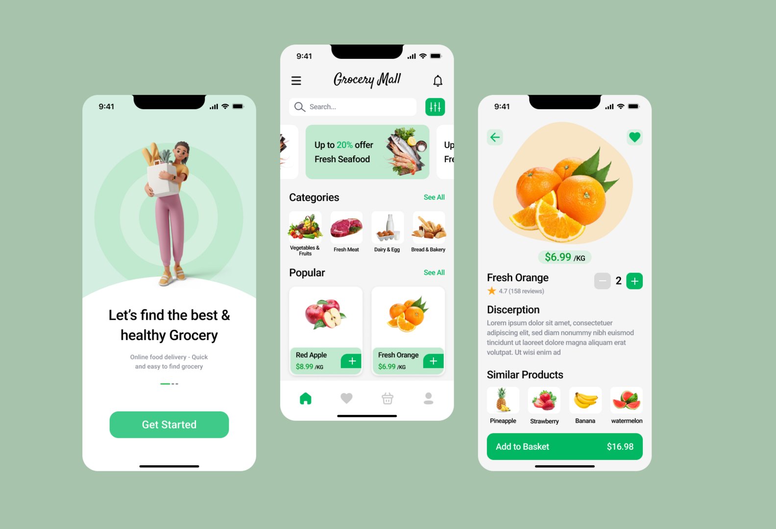 Grocery Mall ( IOS App Design ) by OMARUX on Twine.